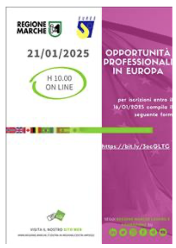 Webinar Opportunità professionali in Europa - 21 gennaio 2025